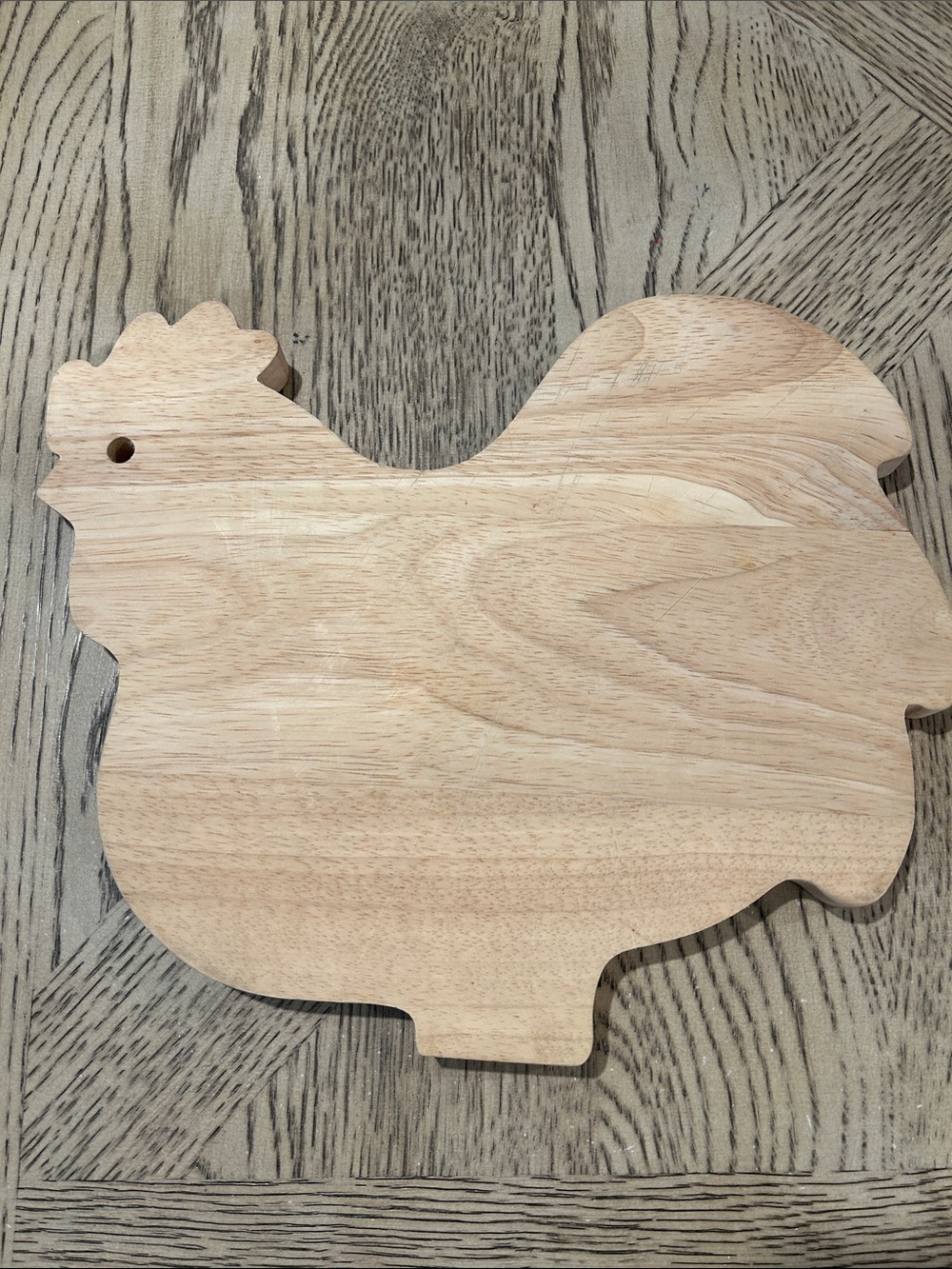 Wooden Rooster Cutting/Serving Board - Natural Wood